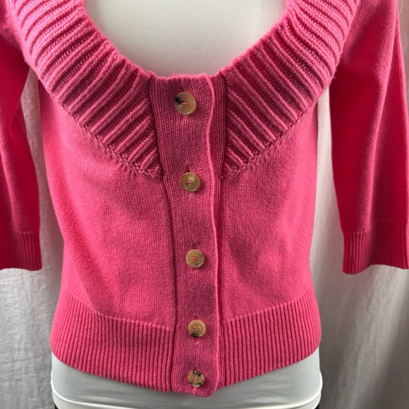 Alexander McQueen Cashmere Off-the-Shoulder Pink Cardigan M - Picture 12 of 15